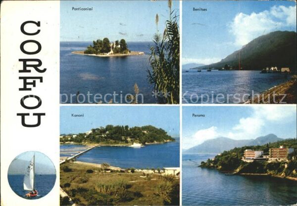 Corfu Korfu Insel Ponticonissi Benitses Perama Kano