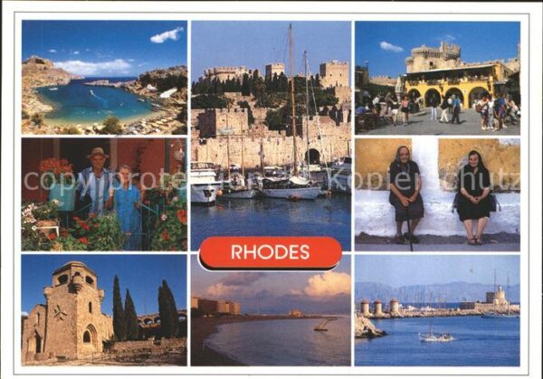 Rhodos Rhodes Aegaeis Panorama Bucht Ritterpalast Inselbewohn