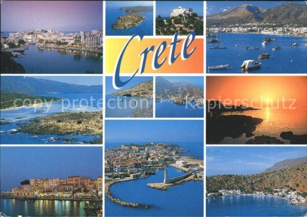 Crete Kreta Panorama Hafen Abendstimmung Sonnenunte