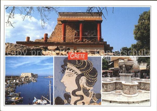 Crete Kreta Palast von Knossos Hafen Wandmalerei Br