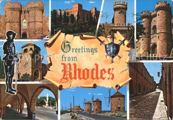Rhodes Rhodos Greece Teilansichten Ritterpalast Arkaden Rüst