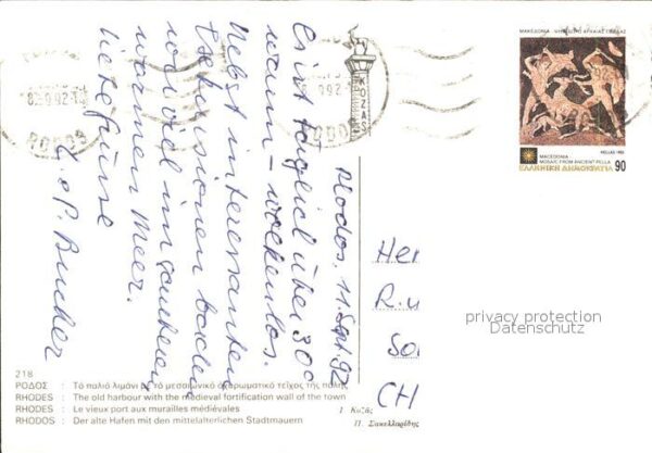 Rhodos Rhodes Aegaeis Alter Hafen mit mittelalterlichen Stadt – Bild 2