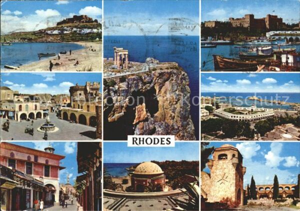 Rhodos Rhodes Aegaeis Teilansichten Ritterpalast Hafen Felskü