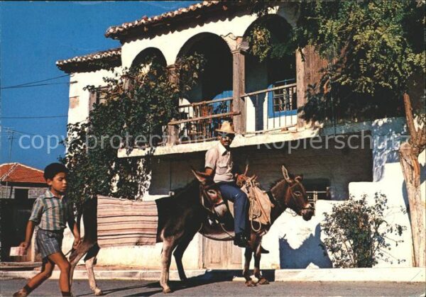Samos Griechenland Inselbewohner Esel