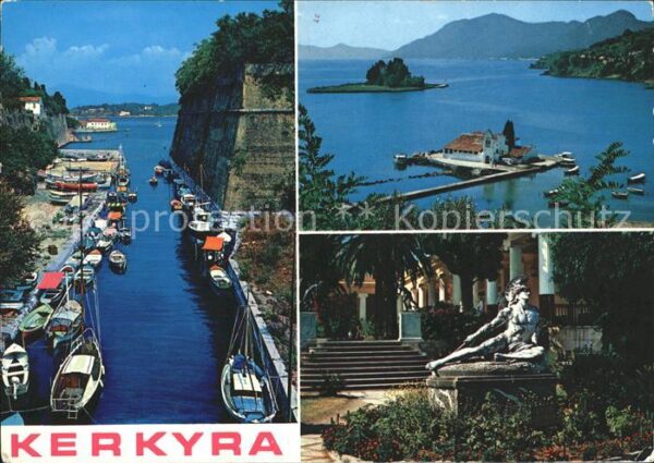 Kerkyra Hafen Pontikonissi Mäuseinsel Skulptur