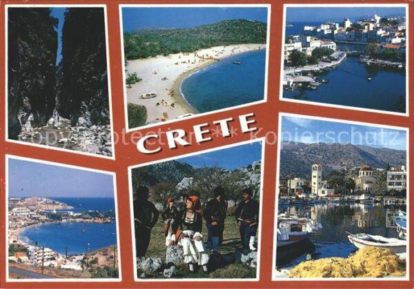 Crete Kreta Felsschlucht Strand Hafen Fischerboot T