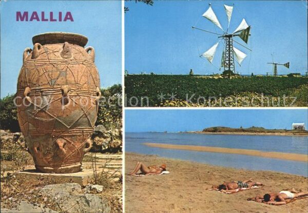 Malia Antiker Krug Windmühle Strand