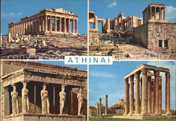 Athenes Athen Akropolis Parthenon Propylaea Caryatide