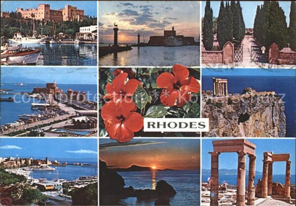 Rhodos Rhodes Aegaeis Ritterpalast Hafen Statue Tempel Antike