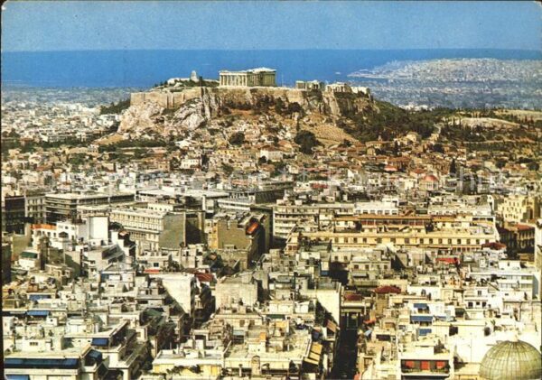 Athenes Athen Stadtbild mit Akropolis Tempel Antike