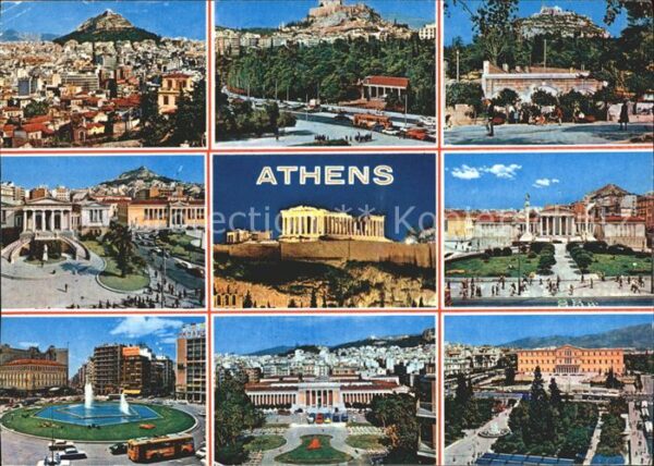 Athenes Athen Teilansichten Lykabette Akropolis Park