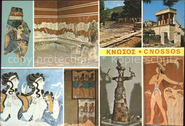 Cnossos Kreta Palast Tempel Ruine Antike Plastik Wand