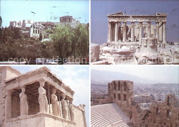Athenes Athen Teilansichten Akropolis Caryatides Temp