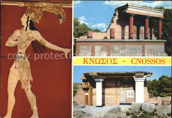 Cnossos Kreta Palast Tempel Ruine Antike Wandmalerei
