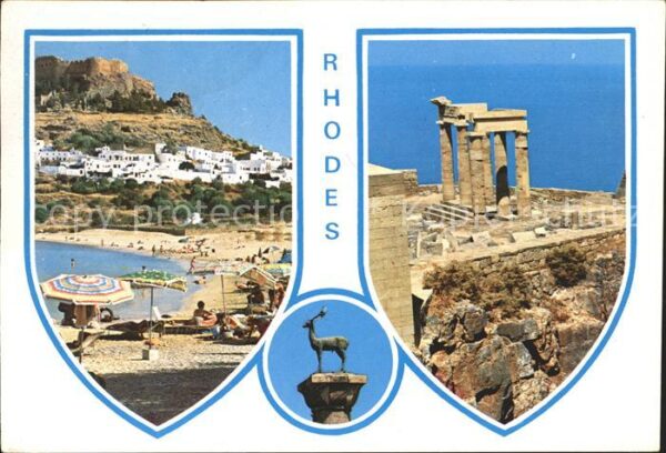 Rhodos Rhodes Aegaeis Strand Statue Elafos Tempel Ruine Antik