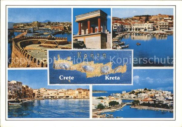 Kreta Crete Festung Hafen Landkarte Palast von Knos