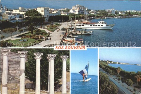 Kos Cos Hafen Promenade Schiff Tempel Ruine Ant