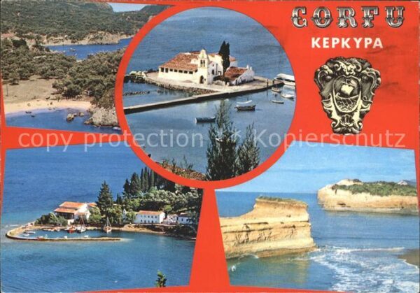 Corfu Korfu Teilansichten Küste Felsen Pontikonissi