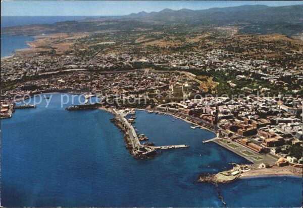 Rhodos Rhodes Aegaeis Hafen Fliegeraufnahme