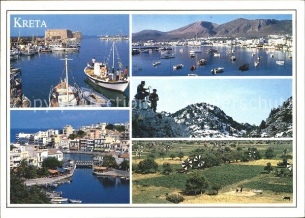 Kreta Crete Panorama Hafen Fischkutter Landschaft
