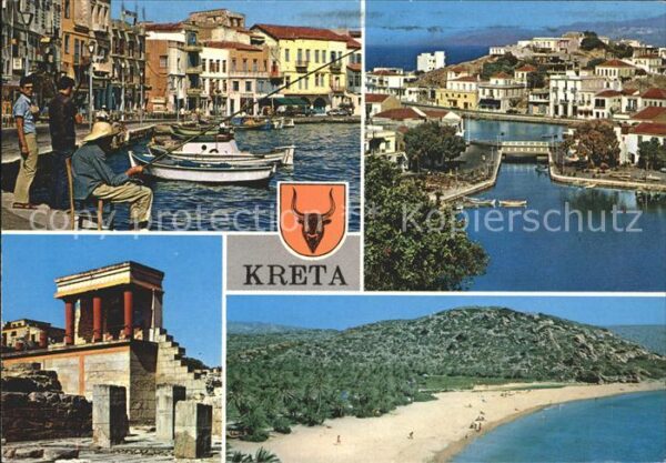 Kreta Crete Hafenpartie Angeln Palast von Knossos S