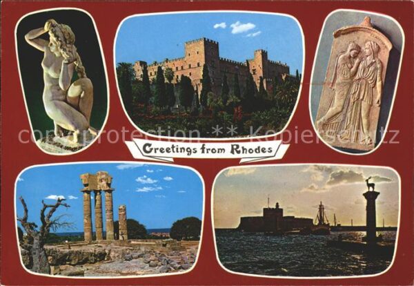 Rhodos Rhodes Aegaeis Skulptur Palast Tempel Ruine Antike Haf