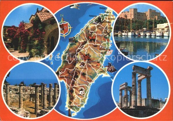 Rhodos Rhodes Aegaeis Malerischer Winkel Tempel Ruine Antike