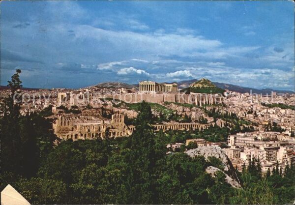 Athenes Athen Panorama mit Akropolis Tempel Ruine Ant