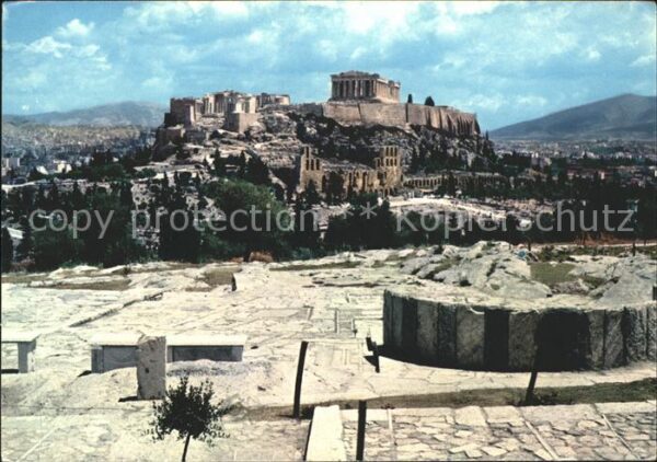 Athenes Athen Blick auf die Akropolis vom Gefängnis v