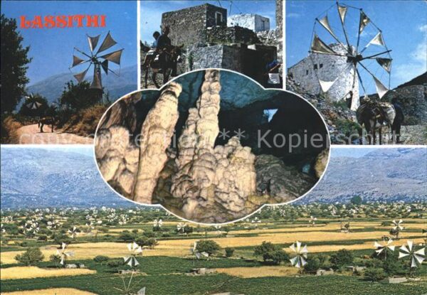 Kreta Crete Lassithi Tierebene Windmühle Esel