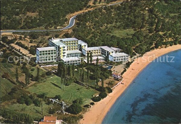 Skiathos Fliegeraufnahme Strandanlage Achladies