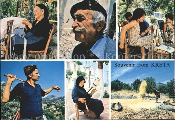 Kreta Crete Kinder Frauen Alte Mann Arbeit