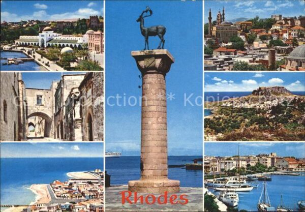 Rhodos Rhodes Aegaeis Denkmal Teilansichten