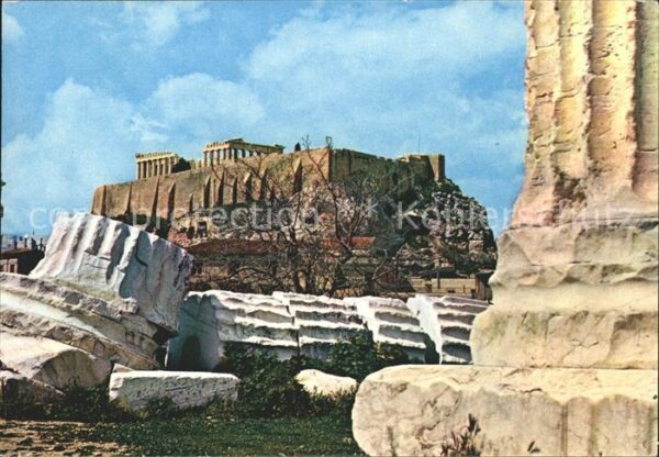 Athen Griechenland Blick Jupiter Tempel Akropolis