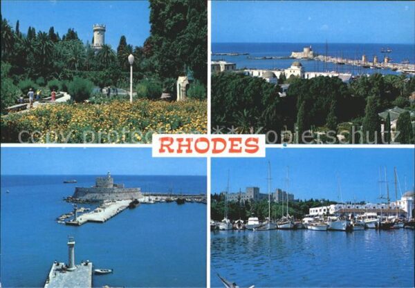 Rhodos Rhodes Aegaeis Hafen Burg
