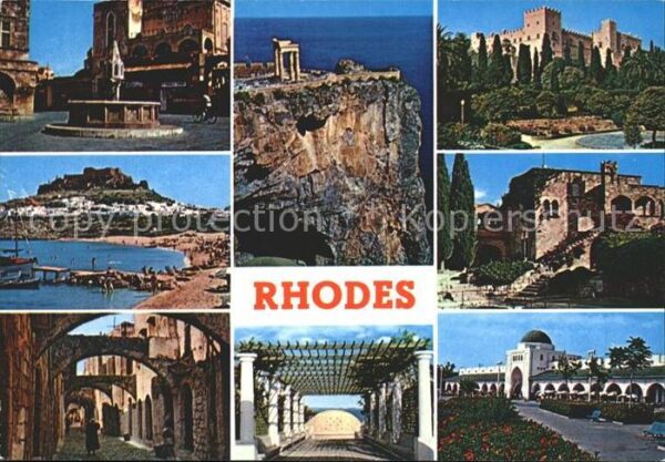 Rhodos Rhodes Aegaeis Strassenansicht Ruine Burg