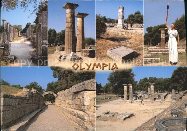 Olympie Ruine Frau Fackel