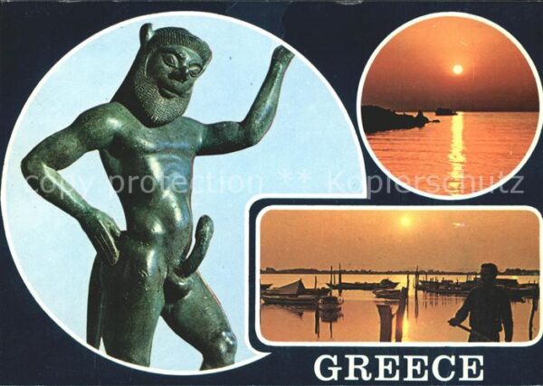Griechenland Greece Statue Hafen Boote