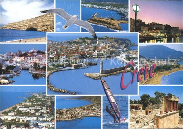 Kreta Crete Möwe Segelboot Ruine Strand