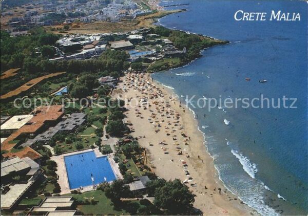 Malia Fliegeraufnahme Strand Schwimmbad