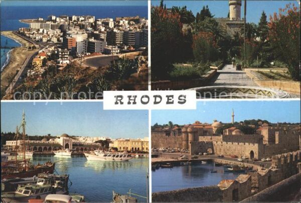 Rhodos Rhodes Aegaeis Hafen Boote Teilansichten
