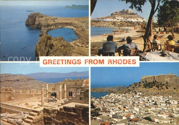 Rhodos Rhodes Aegaeis Lindos Ruine Strand Stadt