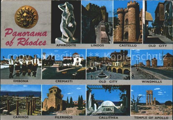 Rhodos Rhodes Aegaeis Windmills Temple Apollo Fillerimos Embo