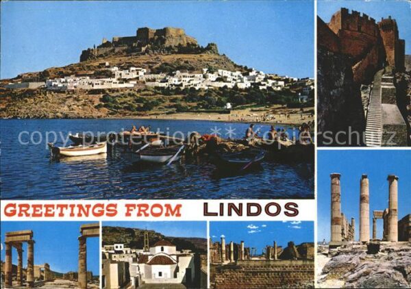 Lindos Lindo Ruine Boote