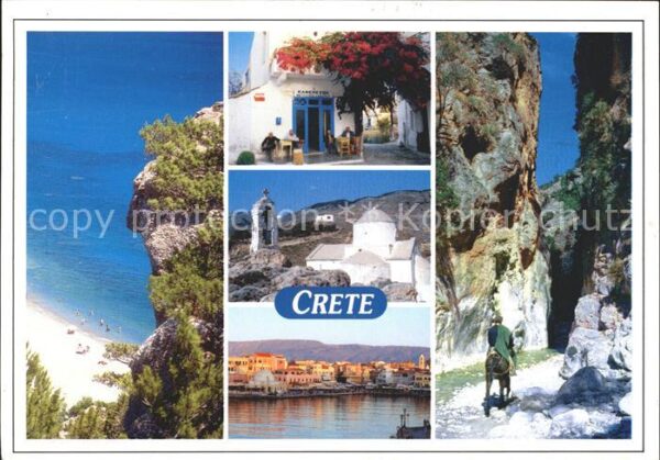 Kreta Crete Kapelle Strand Esel