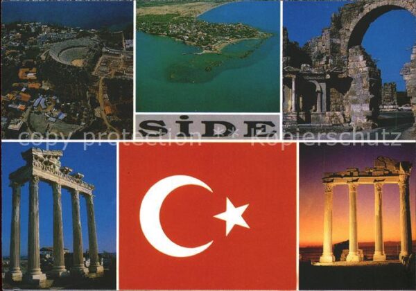 Side Antalya Fliegeraufnahme Ruine des Apollon-Tempe