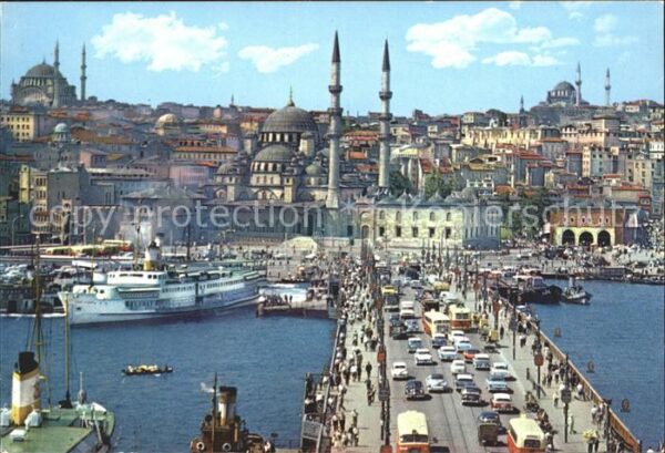 Istanbul Constantinopel Galata Brücke neue Moschee Dampfer