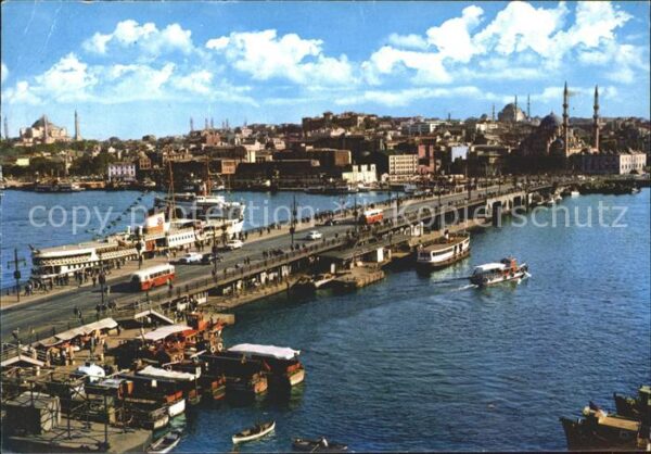 Istanbul Constantinopel Galata Brücke Dampfer Boote