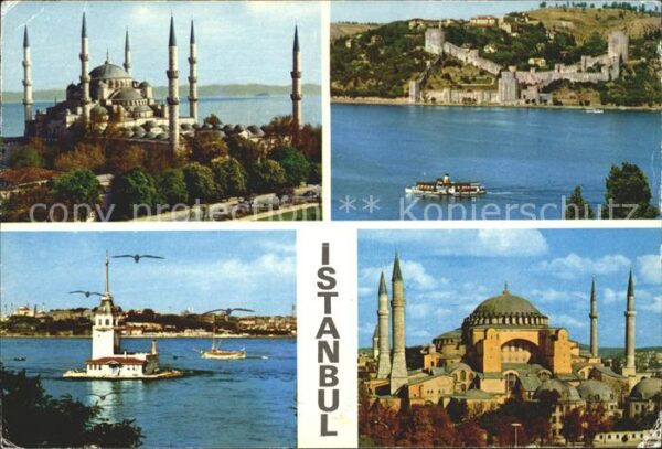 Istanbul Constantinopel Sehirden Mühtelif Görünüser Moschee Dam