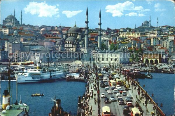 Istanbul Constantinopel Galata Brücke neue Moschee